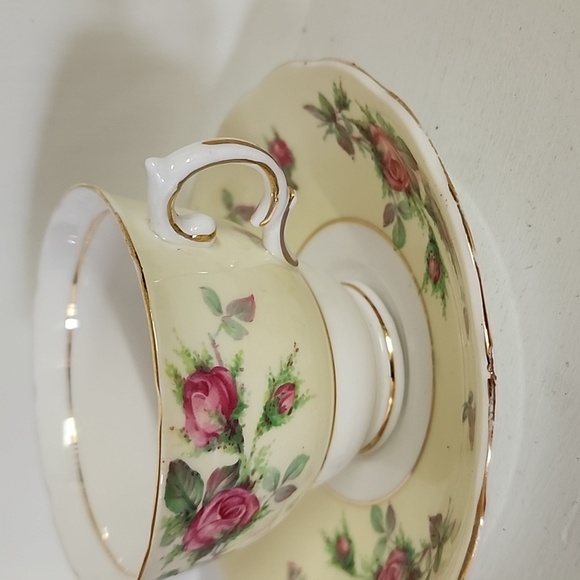 English Tea Cup and Saucer Colclough Pale Yellow Tea Cup and saucer - Picture 6 of 6